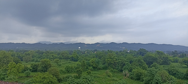 landscape View of Una Mountain Velley Side Himachal Pradesh India