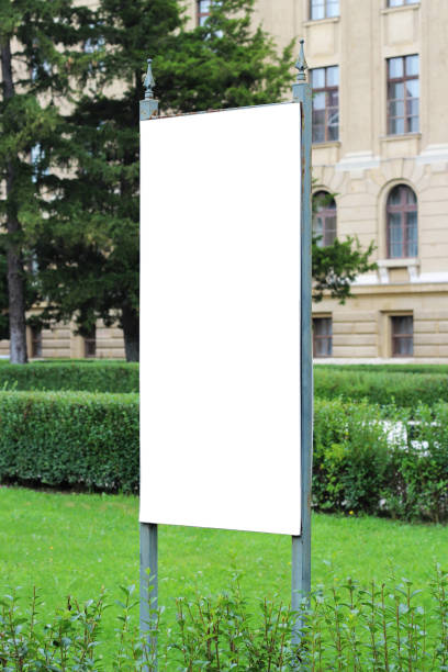 istock Outdoor Signage Mockup in Urban Setting - Empty White Billboard for Customization 1766707333
