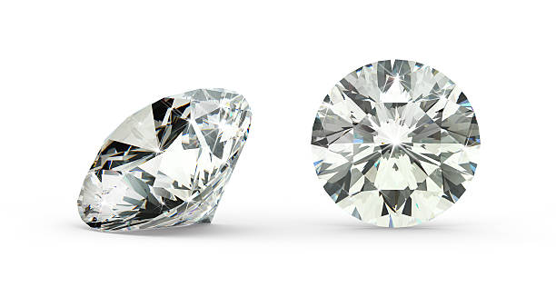 istock Close-up of round cut diamond on white background 176672828