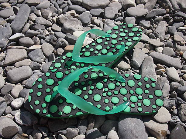 Verde flip-flop di tipo D - foto stock