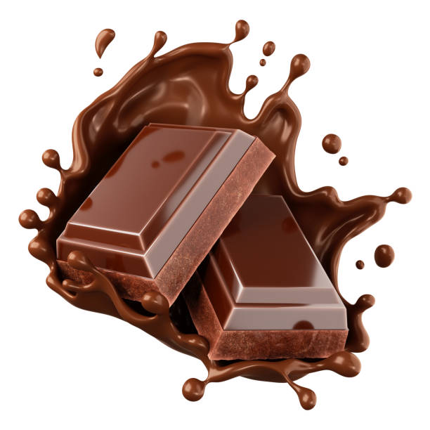 istock dark chocolate bar with chocolate cream splashing. 1766729052