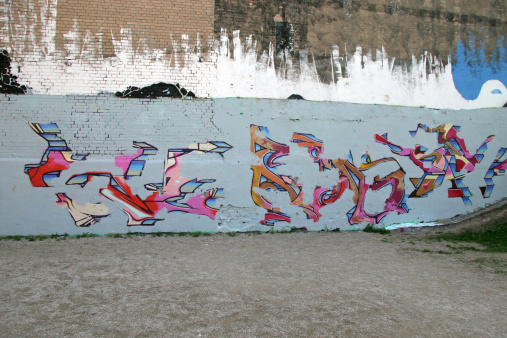 graffiti sprayed on a facade