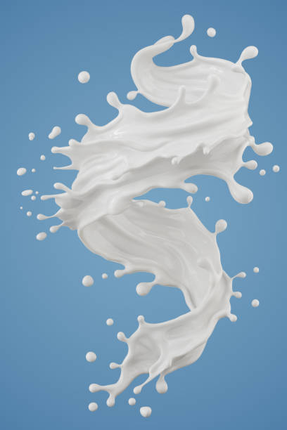 istock Pouring milk cream with splash. 1766732941