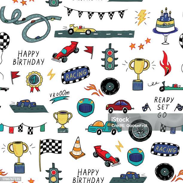Seamless Racing Vector Racing Cars Vector Seamless Pattern Stock Illustration - Download Image ...