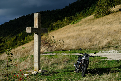 Riding on a stormy day in the appenines