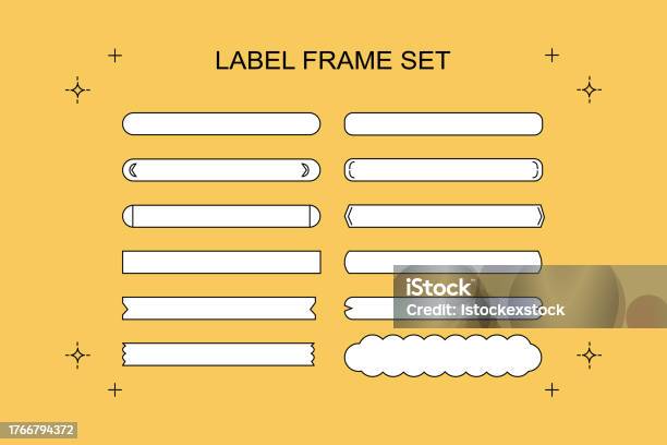 File Label Frame's Business Label Frame Vector Illustration Set Stock Illustration - Download Image ...