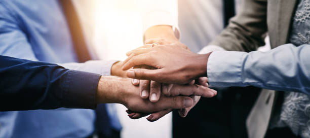 istock Closeup, stack and business people with cooperation, hands and collaboration with mission, partnership and support. Staff, group and teamwork with meeting, negotiation and achievement with planning 1766800972