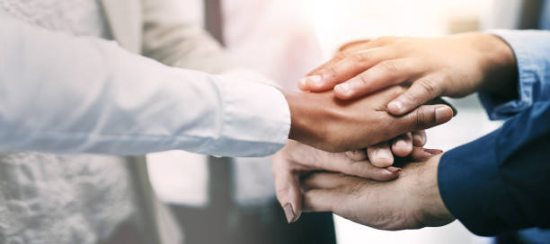 istock Closeup, stack and business people with teamwork, hands and collaboration with mission, partnership and cooperation. Staff, group and corporate professionals with meeting, negotiation and support 1766800974