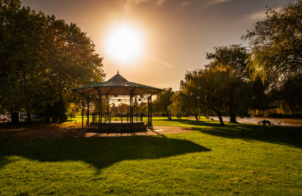 Stratford Upon Avon Bandstand in a park in Stratford-Upon-Avon