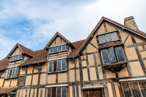 16th century Tudor Houses on Henley street in Stratford-upon-Avon