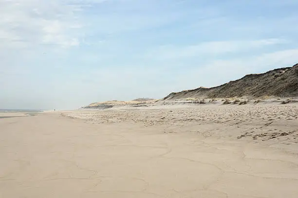 On a sunny day, on the beach of the island of Sylt on the North Sea.