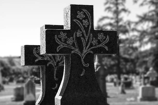 istock Tombstone Cross in Cemetery, Quebec, Canada 176681448