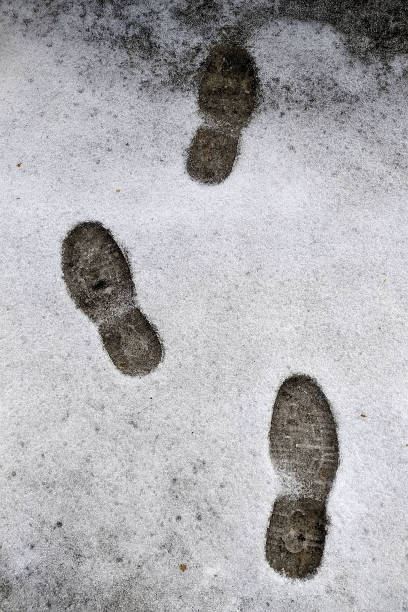 istock shoe prints in wet snow 1766816950