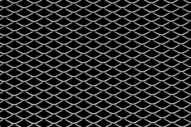 istock Metal net texture. Grunge grid isolated on black. Geometric pattern. Grunge steel mesh texture. 1766819448