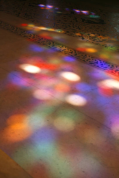 istock Colored light projection in Saint Denis Basilica, France 176682047