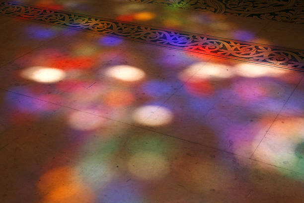 istock Colored light projection in Saint Denis Basilica, France 176682069