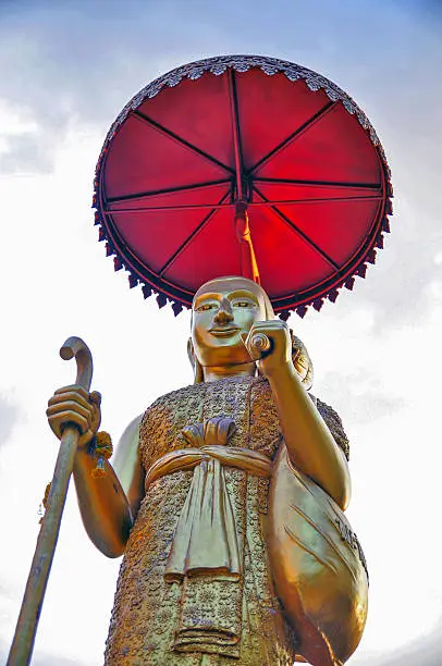 Image of Sariputra in Wat Borom Racha Karnchapisek Anusorn ,Bang Bua Thong district ,Thailand