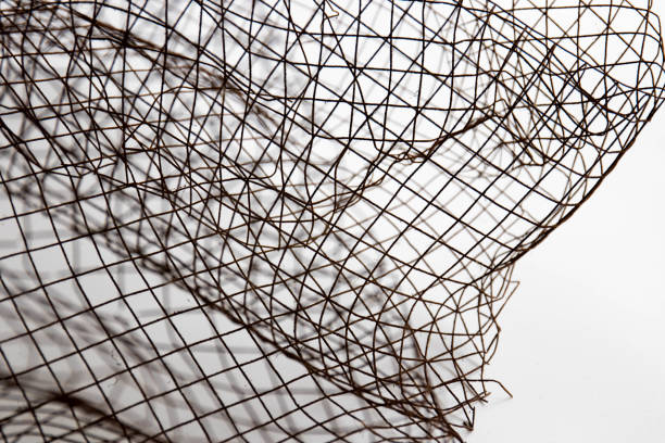 istock Free Form Curve of Black Rustic Wire Mesh 1766836476