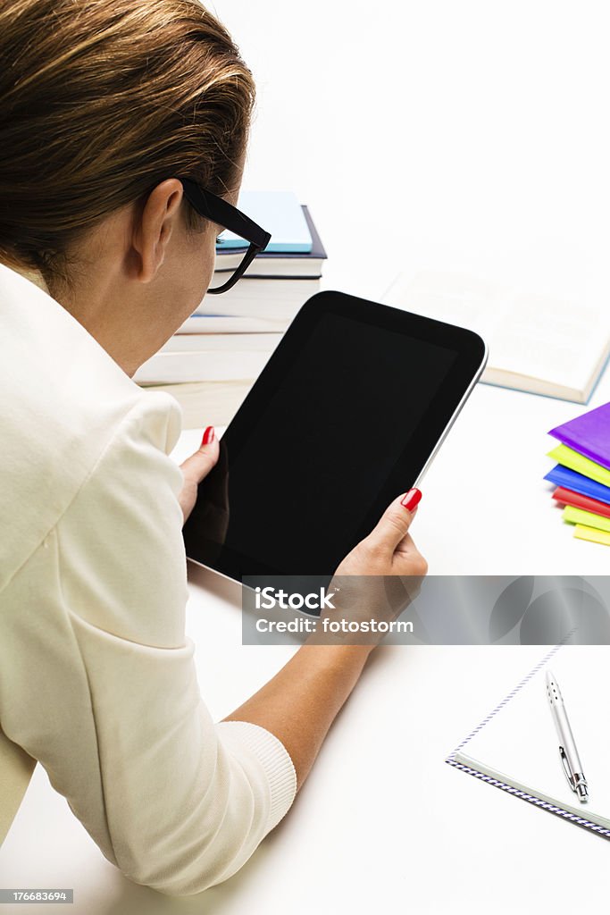 Frau mit digitalen tablet - Lizenzfrei Beginn des Schuljahres Stock-Foto