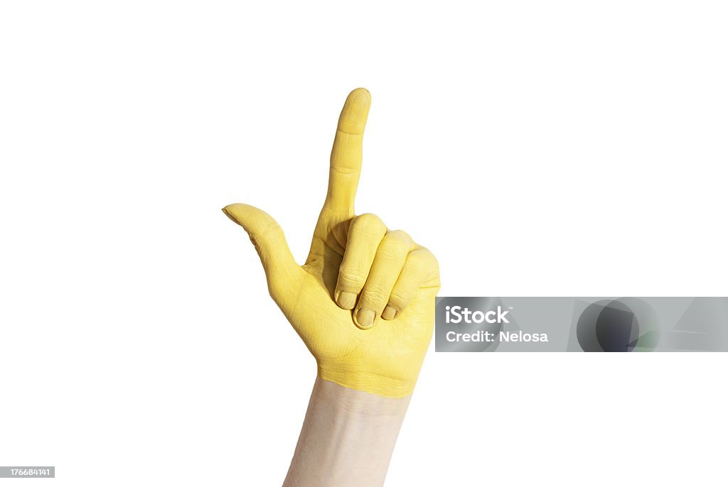 Marca gesto na Zona Amarela - Foto de stock de Acordo royalty-free