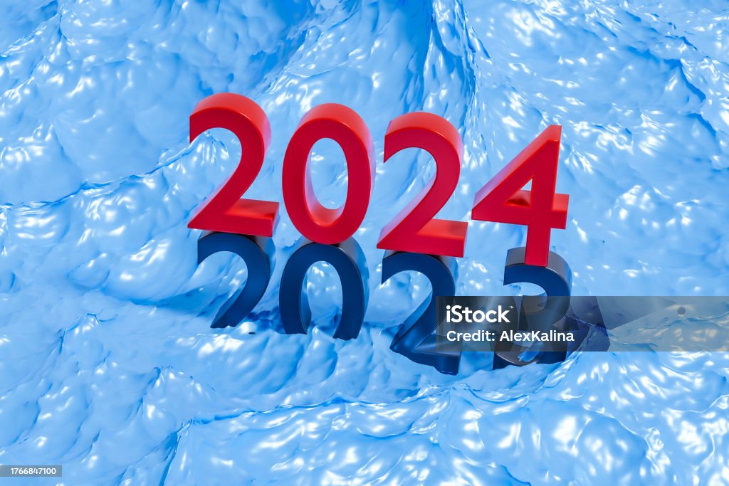 Übergang Von 2023 Zu 2024 Die Neue Welle Des Wandels Annehmen Stockfoto ...