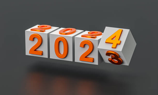 istock New year holiday concept. Cubes with number 2024 replace 2023 1766847652