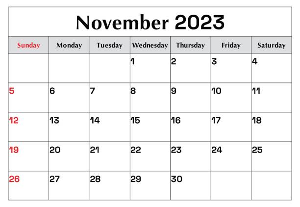 istock November 2023 calendar. Monthly planning for your business events. Vector 1766848803