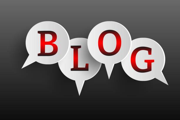 istock Bold black 'BLOG' lettering on dark background. Illustration representing blogging, social media, internet communication 1766850441