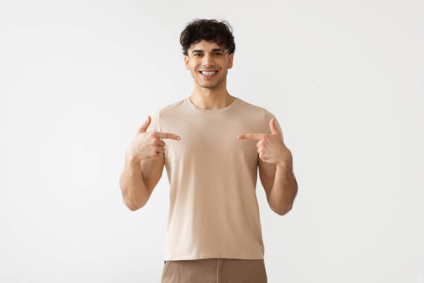istock Middle Eastern Man Pointing Fingers At Himself Over White Background 1766860691