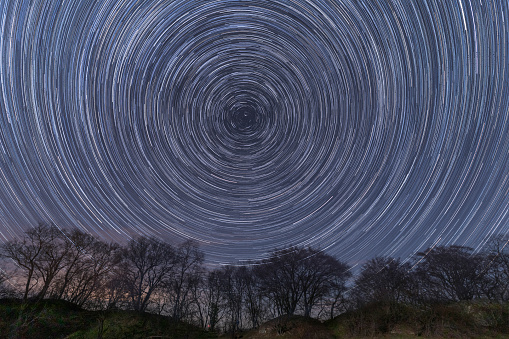 Astrophotography, Long Exposure, Star Trail, Circle, Curve