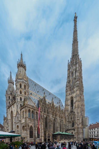 Vienne, Austria 10-26-2023 St. Stephen's Cathedral is the mother church of the Roman Catholic Archdiocese of Vienna built in  Romanesque and Gothic style and stands on ruins of two earlier churches