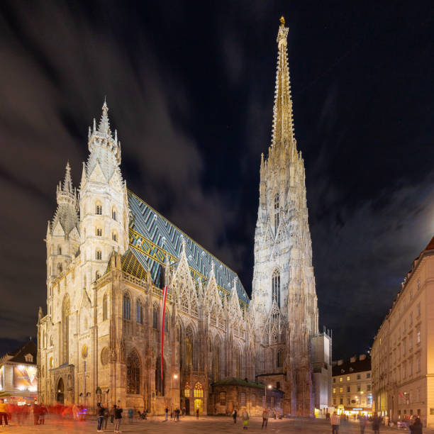 Vienne, Austria 10-26-2023 St. Stephen's Cathedral is the mother church of the Roman Catholic Archdiocese of Vienna built in  Romanesque and Gothic style and stands on ruins of two earlier churches