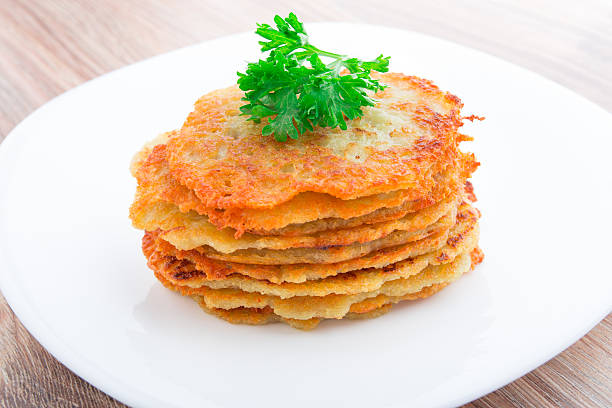 Delicious potato pancakes on a plate