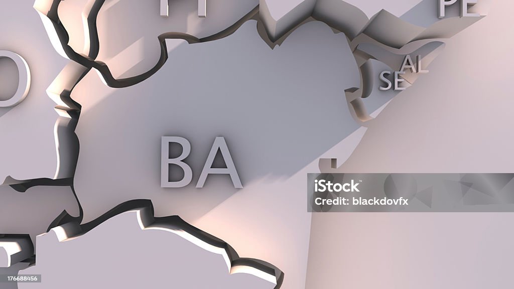 Brazil map with states 3D map of Federative Republic of Brazil with visible regions. Bahia State Stock Photo