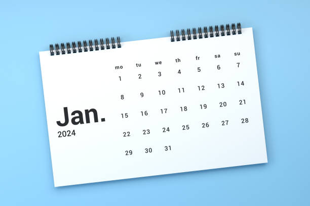 istock 2024 January Calendar On Blue Background 1766892406