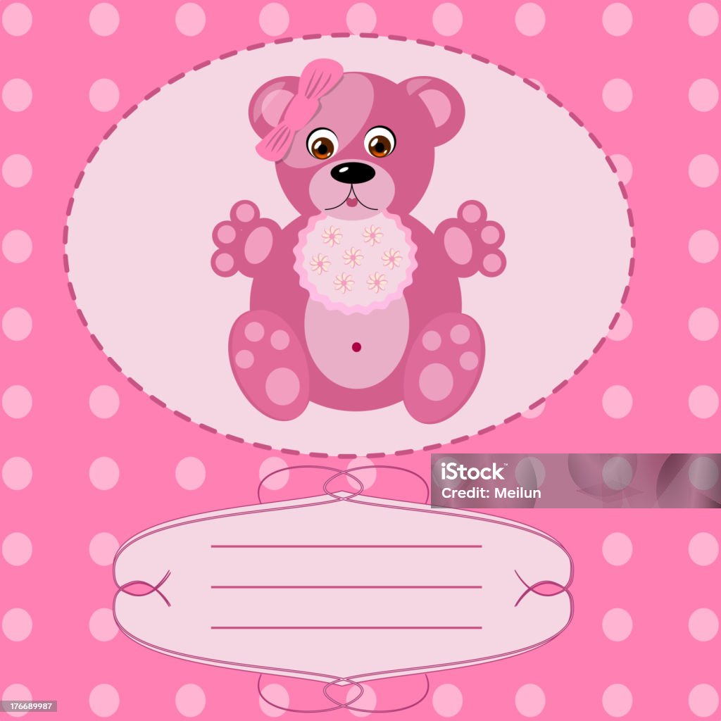 Carte de voeux bébé fille, vector fond - clipart vectoriel de Cercle libre de droits