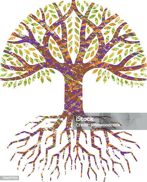 Gekritzel Runde Grafik Baumwurzeln Stock Vektor Art und mehr Bilder von Baum - Baum, Bleistiftzeichnung, Computergrafiken