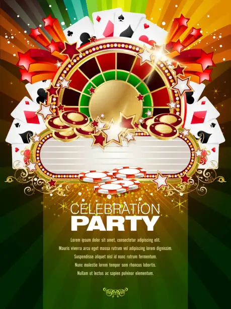 Vector illustration of Bright Casino Background with Marquee