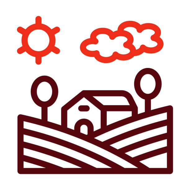 ilustrações de stock, clip art, desenhos animados e ícones de farm vector thick line two color icons for personal and commercial use. - 7585