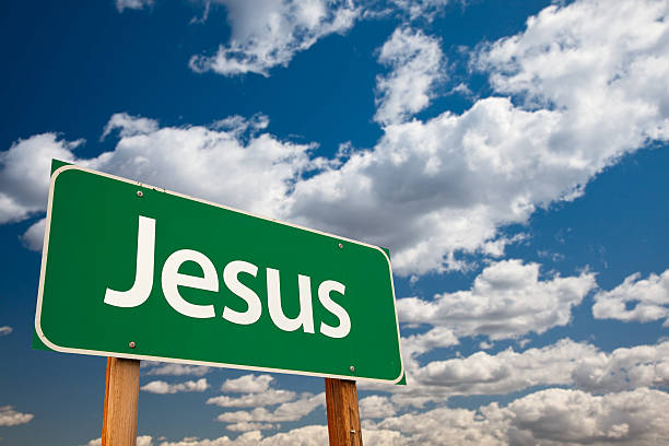 istock Jesus Green Road Sign 176693716
