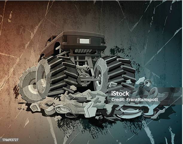 Monster Truck Grunge Stock Vektor Art und mehr Bilder von Monster Truck - Monster Truck, Abgerissen, Auto