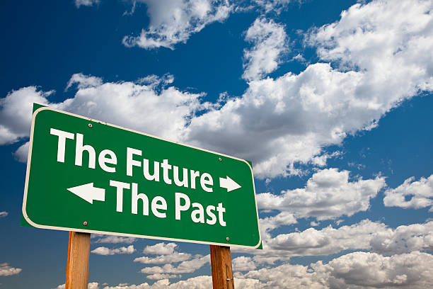 istock The Future, Past Green Road Sign Over Clouds 176693730