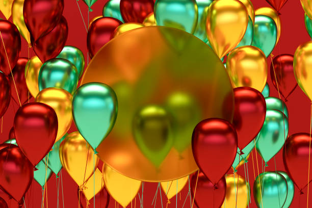 istock Christmas balloons, new year background, place for text 1766945191