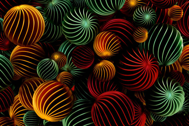 Christmas ornaments, new year background. Digitally generated image.