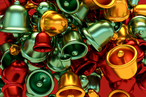 Christmas bells, new year background. Digitally generated image.