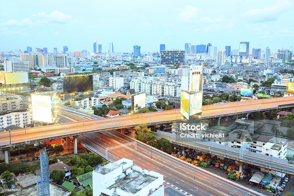 Veduta aerea di Bangkok Highway - Foto stock royalty-free di A mezz'aria