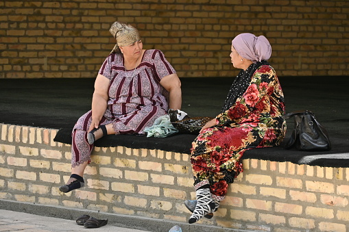 Shahrisabz, Uzbekistan - April 08, 2023 - The Uzbeks are a Turkic ethnic group native to the wider Central Asian region, being among the largest Turkic ethnic group in the area. They comprise the majority population of Uzbekistan, next to Kazakh and Karakalpak minorities, and are also minority groups in Afghanistan, Tajikistan, Kyrgyzstan, Kazakhstan, Turkmenistan, Russia, and China