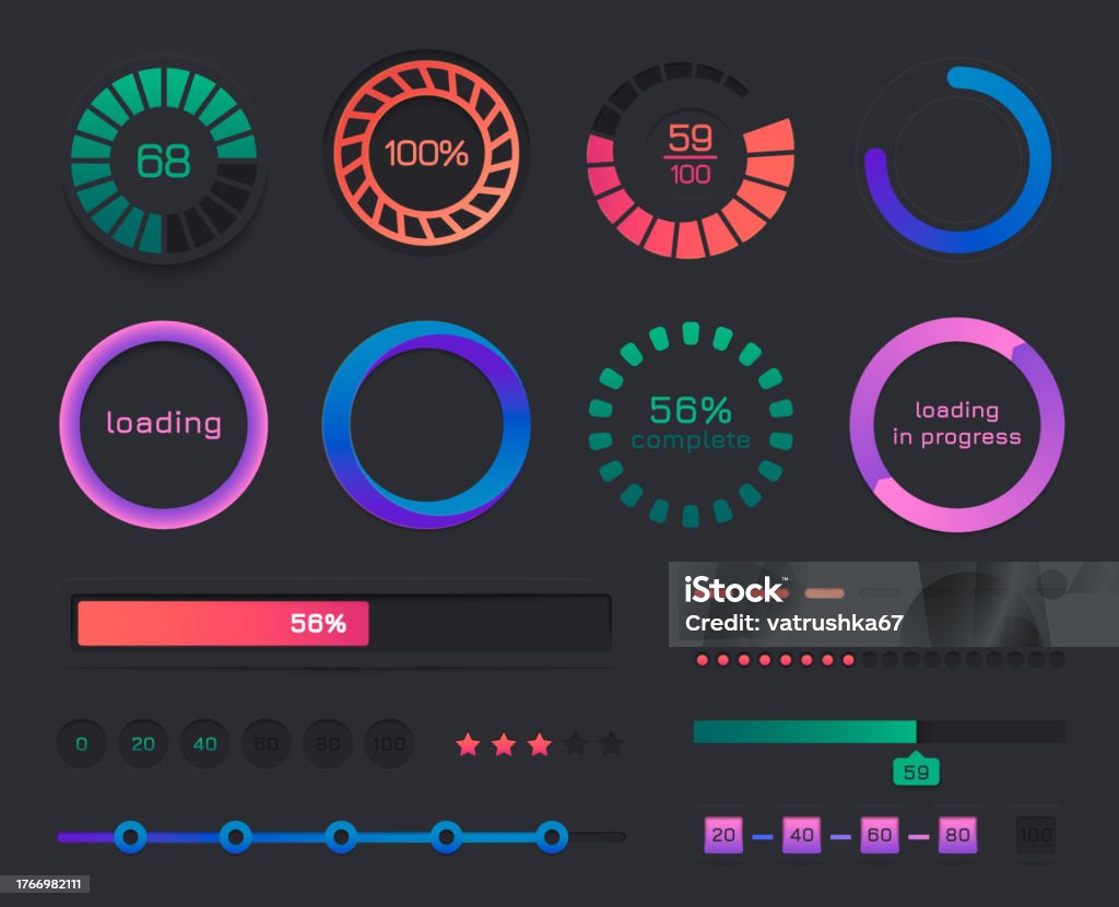 Loading Bar Ui User Interface Progress Indicator Mobile Phone Web Page ...
