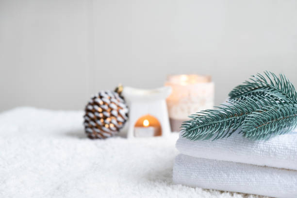 istock Beauty SPA  and Christmas decorations. 1766996870