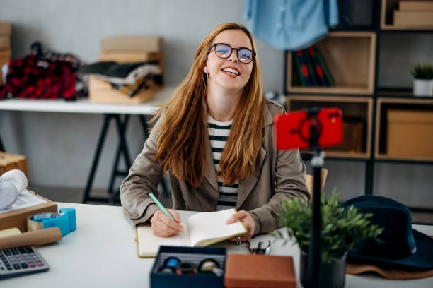 istock Small business owners are live streaming. 1767007884